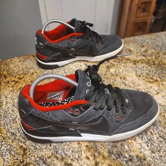 Nike SB Dunk Low Pro Sneakers Black/Red Size 10.5 ID 366620-001 Paul Rodriguez